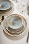 Hermia GBSATN24Y4R16463 Vajilla de Porcelana 24 Piezas Apta Lavavajillas y Microondas
